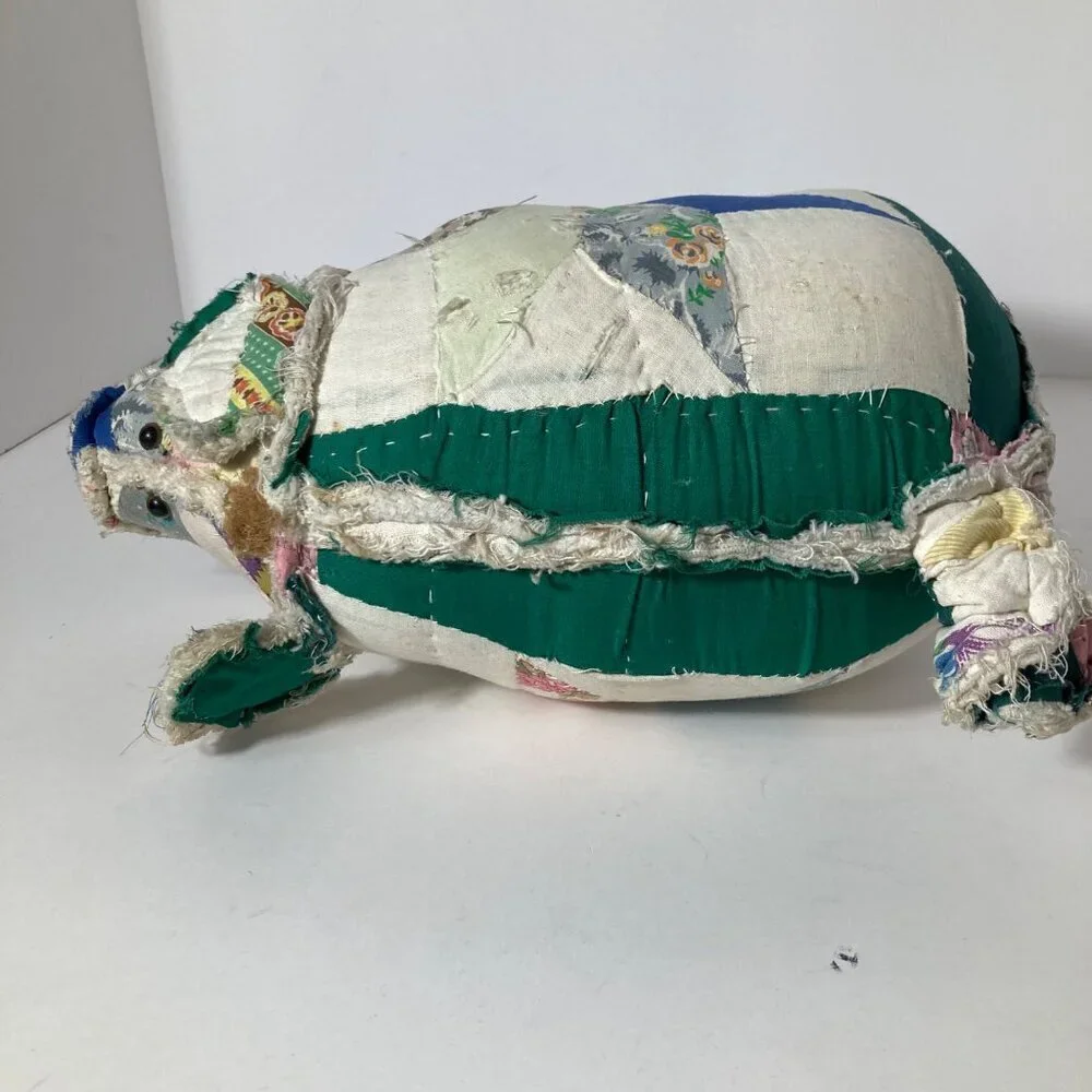 Vintage Handmade Quilted Pig Stuffed Animal 9 x‎ 12